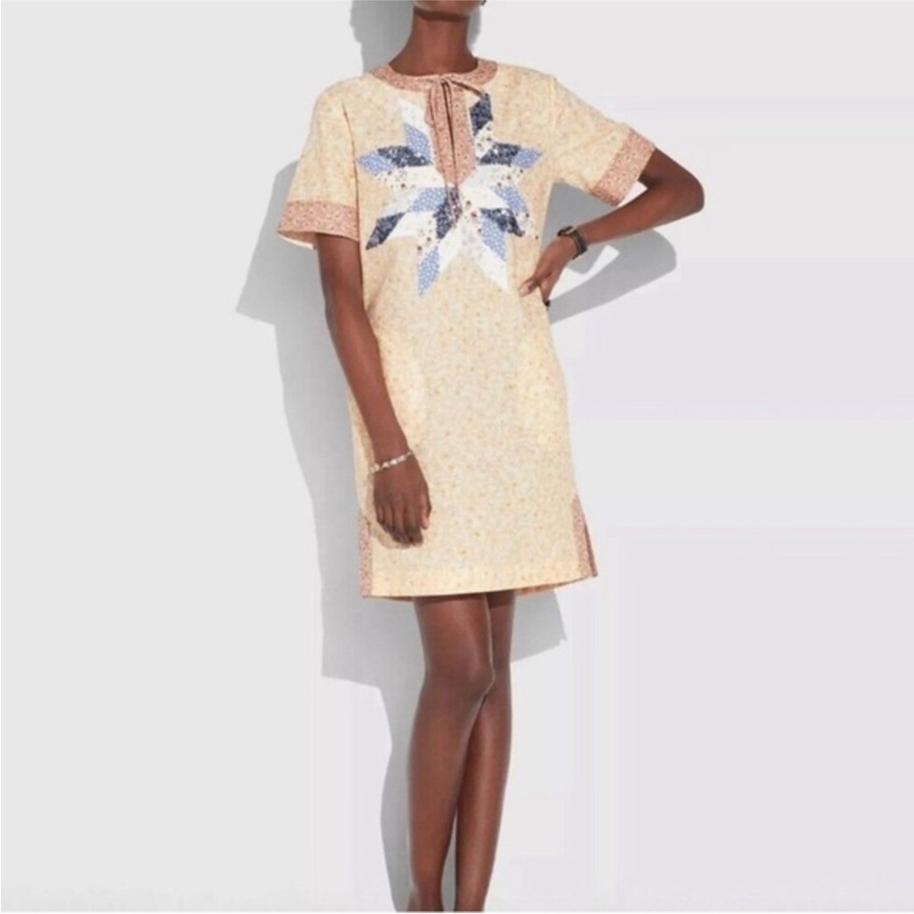 Coach x Keith Haring Sequin Patchwork Floral Sundress Shirtdress
